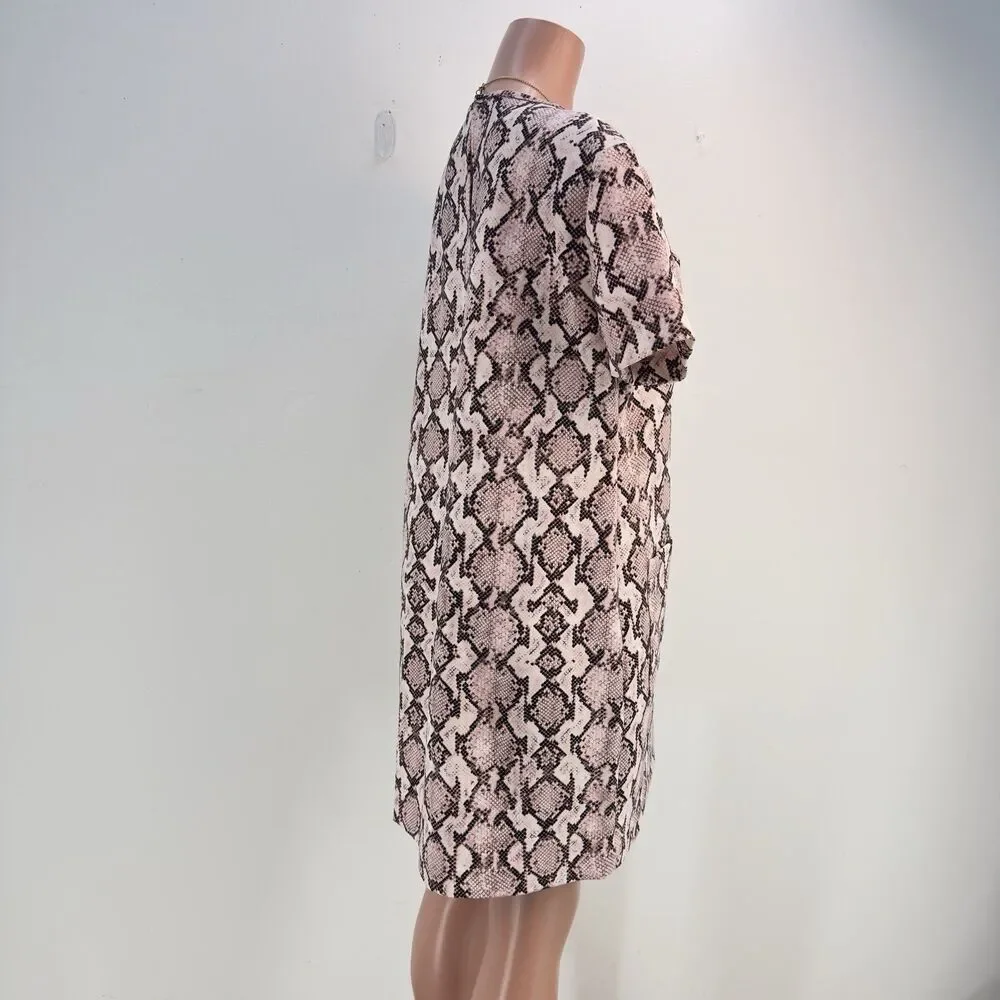 Michael Kors Snakeskin Print Dress Womens XL Short Sleeve - Picture 5 of 17